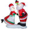 Mistletoe Santa and Mrs. Clause Scene Christmas Inflatable